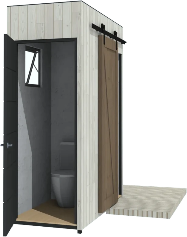 Calafquén con la puerta del baño abierta